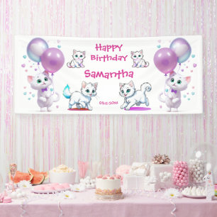 Süßes Kätzchen und Luftballon Kleinkind Alles Gute Banner
