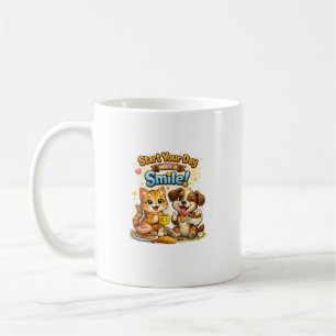 Süßes Kätzchen- und Welpen-Tassendesign Kaffeetasse