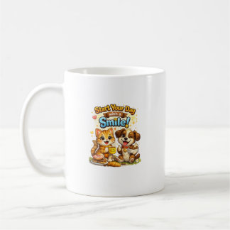 Süßes Kätzchen- und Welpen-Tassendesign Kaffeetasse