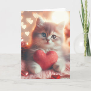 Süßes Kätzchen Valentinstag Blanko Karte
