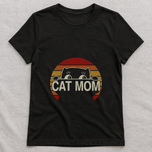 Süßes Katze-Mama Retro-Shirt; Einfache Katze im Vi T-Shirt