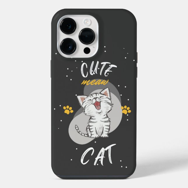 Süßes KATZEN-Design iPhone 14 Pro Max Hülle (Rückseite)