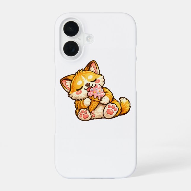 Süßes Katzen-Eis iPhone 16 Hülle (Rückseite)
