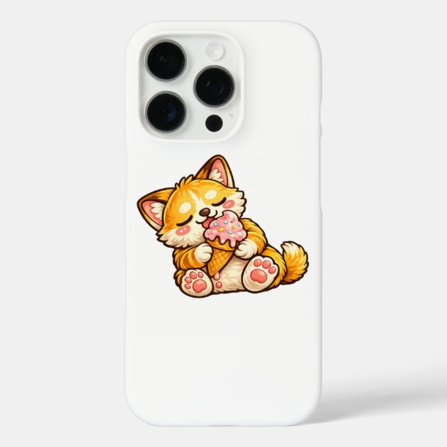 Süßes Katzen-Eis iPhone 16 Pro Hülle (Rückseite)