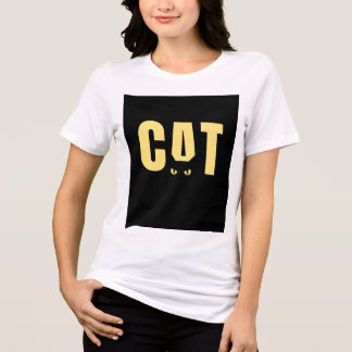 Süßes Katzen-Emoji Damen Weiß Halbärmel T-Shirt Tri-Blend Shirt