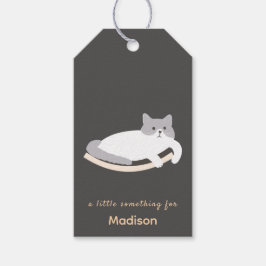 Süßes Katzen-Geschenk-Tag mit Katzenmöbel-Design Geschenkanhänger