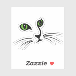 Süßes Katzen-Gesicht Aufkleber