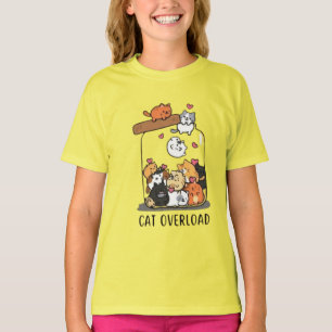 Süßes Katzen-Grafik-T-Shirt für Mädchen mit Katzen T-Shirt