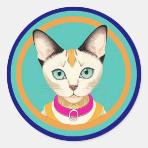 🐱 Süßes Katzen-Spiegel-Stil-Geschenk für Katzenli Runder Aufkleber