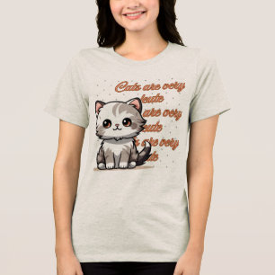 Süßes Katzen T-Shirt Design - Geschenk für Katzenl Tri-Blend Shirt