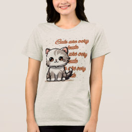 Süßes Katzen T-Shirt Design - Geschenk für Katzenl Tri-Blend Shirt