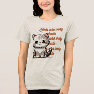 Süßes Katzen T-Shirt Design - Geschenk für Katzenl Tri-Blend Shirt