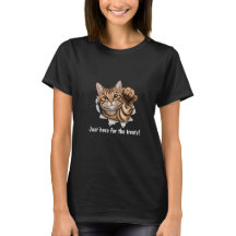 Süßes Katzen T-Shirt - Nur Hier Für Die Leckerlis