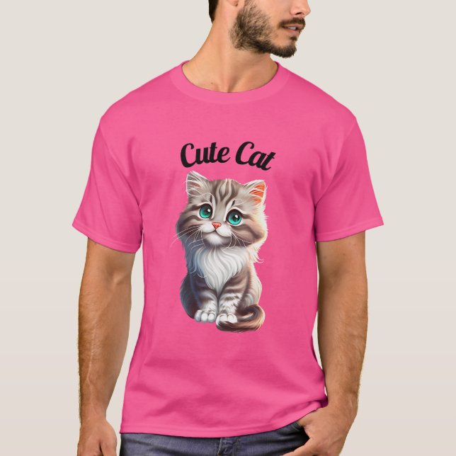 Süßes Katzen-T-Shirt T-Shirt (Vorderseite)