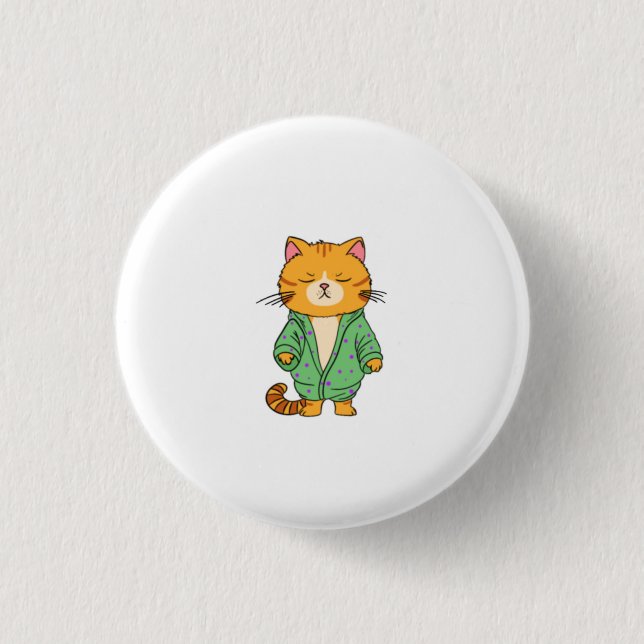 Süßes Katzendesign, roter Kater Button (Vorderseite)