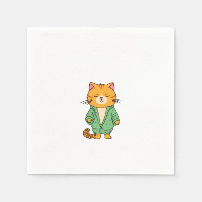 Süßes Katzendesign, roter Kater Serviette (Vorderseite)