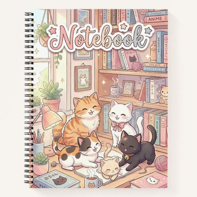 Süßes Katzenfreunde Notizbuch (Vorderseite)