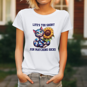 Süßes Katzenleben ist zu kurz für passende Socken T-Shirt