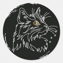 Süßes Katzenliebhaber-Design Runder Aufkleber