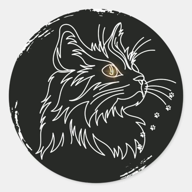 Süßes Katzenliebhaber-Design Runder Aufkleber (Vorderseite)