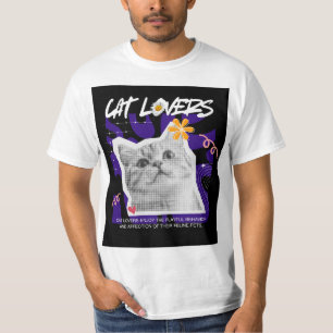 Süßes Katzenliebhaber Design T-Shirt