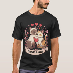 Süßes Katzenpaar-Sticker für romantische Geschenke T-Shirt