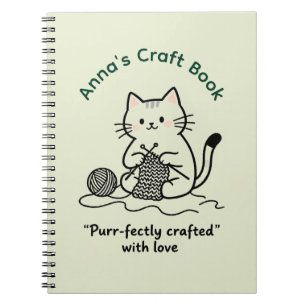 Süßes Katzenstrickhandwerk Buch Hellgrünes Design