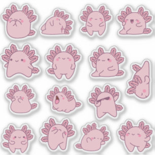 Süßes Kawaii-Axolotl-Sticker-Pack Aufkleber
