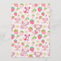 Süßes Kawaii-Axolotl- und Erdbeeren-Nahtloses Must