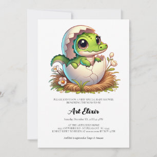 Süßes Kawaii-Baby-Alligator-Schlüpfende-Baby-Party Einladung