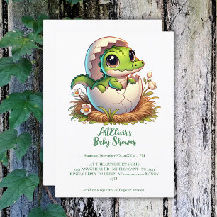 Süßes Kawaii-Baby Alligator Schlüpft Baby-Party Einladung