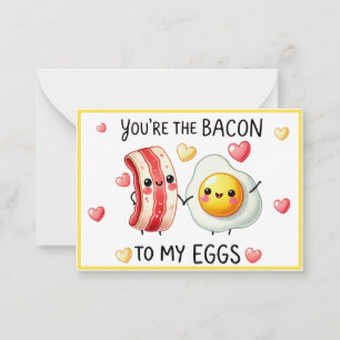 Süßes Kawaii Bacon und Eier Mitteilungskarte