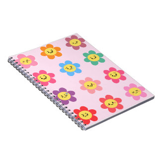 Süßes Kawaii-Blumen-Gefühlsdiagramm Notizblock