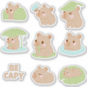 Süßes Kawaii-Capybara-Aufkleber-Paket Aufkleber