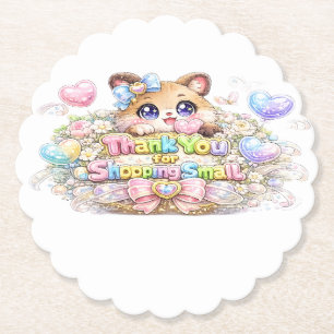 Süßes Kawaii Danke fürs Einkaufen bei Kleiner Katz Untersetzer