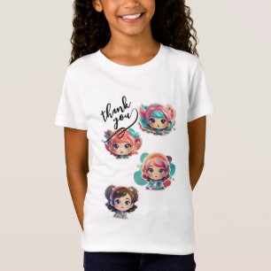 Süßes Kawaii-Dankeschön-Charakter-T-Shirt T-Shirt