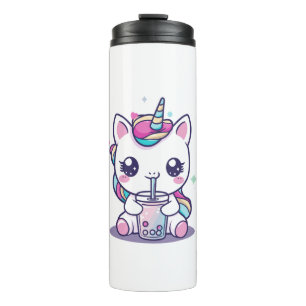 Süßes Kawaii-Einhorn, das Ramen-Nudelsuppe isst Gr Thermosbecher