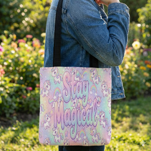 Süßes Kawaii-Einhorn-Pastell-Regenbogen-Magisches Tasche