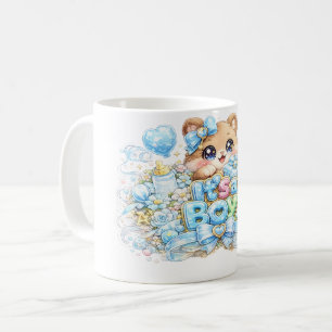 Süßes Kawaii Es ist ein Junge Teddybär Pastellblau Kaffeetasse