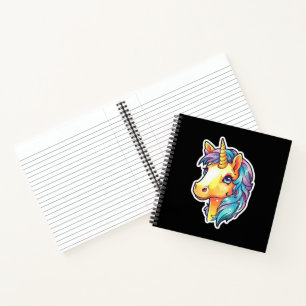 Süßes Kawaii Gelbes Pony Einhorn Notizbuch
