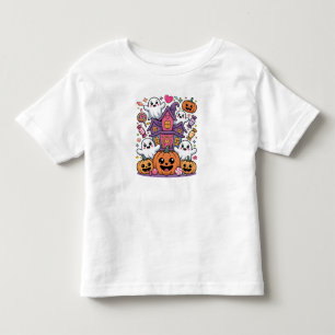 Süßes Kawaii Halloween Glückliche Geister & Kür Kleinkind T-shirt