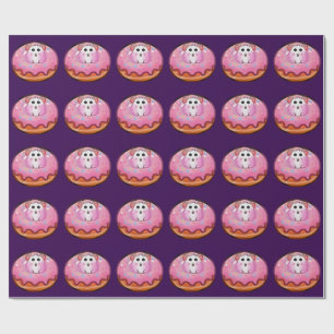 Süßes Kawaii-Hamster-in-Rosa-Frosting-Donut-Kunst Geschenkpapier