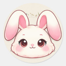 Süßes Kawaii-Hasen-Gesicht-Aufkleber