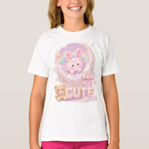 Süßes Kawaii-Hasen-Mond-T-Shirt ⭐ T-Shirt