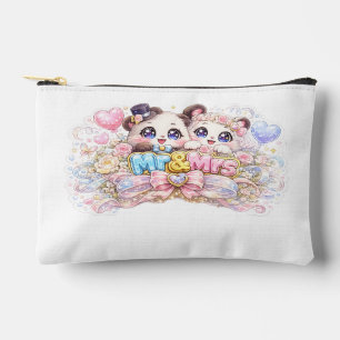 Süßes Kawaii Herr und Frau Panda Paar Pastellrosa  Zubehörtasche