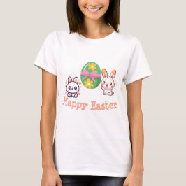 Süßes Kawaii-Kaninchen Frohe Ostern T-Shirt