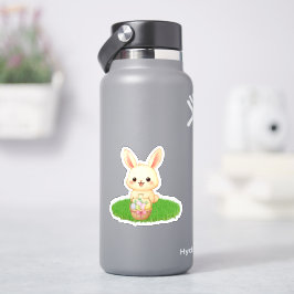 Süßes Kawaii-Kaninchen mit Ostereiern Aufkleber