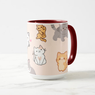 Süßes Kawaii-Katzenmuster Tasse