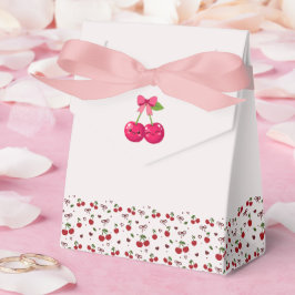 Süßes Kawaii-Kirschen-Paar Rosa und Rote Hochzeit Geschenkschachtel