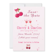 Süßes Kawaii-Kirschpaar Rosa & Rote Hochzeit